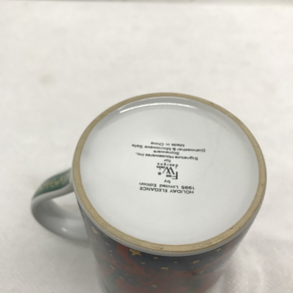 Colorful Presents Funnel Wide Rim Coffee Mug HOLIDAY LIMITED EDITION 1995 VINTAG - Picture 6 of 8
